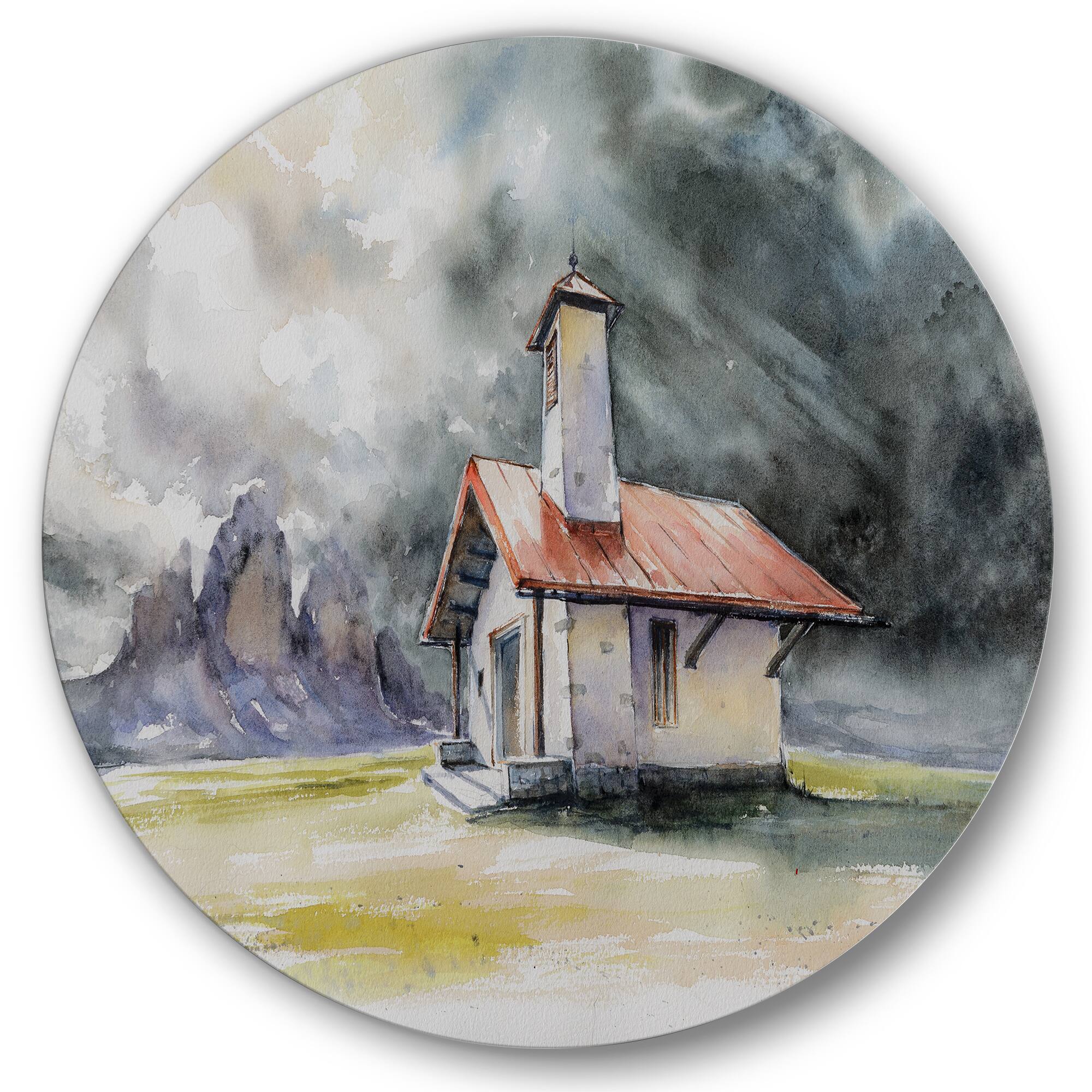 Designart - Rustic House On Mountain Top During Storm